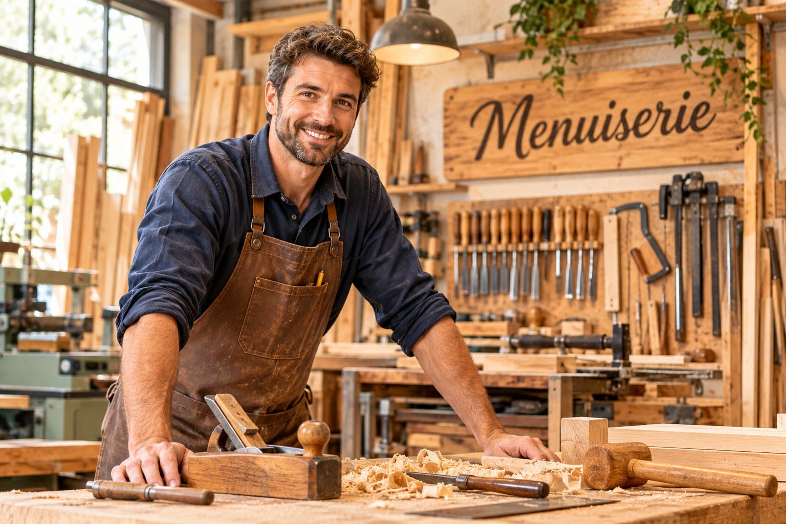 Julien, menuisier, dans l’atelier de Mérignac